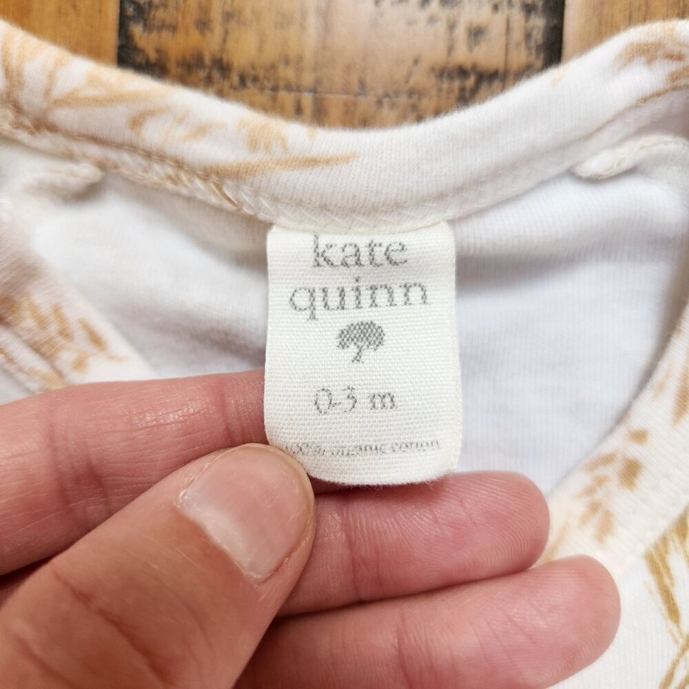 BUNDLE (2) Kate Quinn Organic Cotton Long Sleeve Bodysuits Neutrals 0-3 Months - Picture 4 of 9
